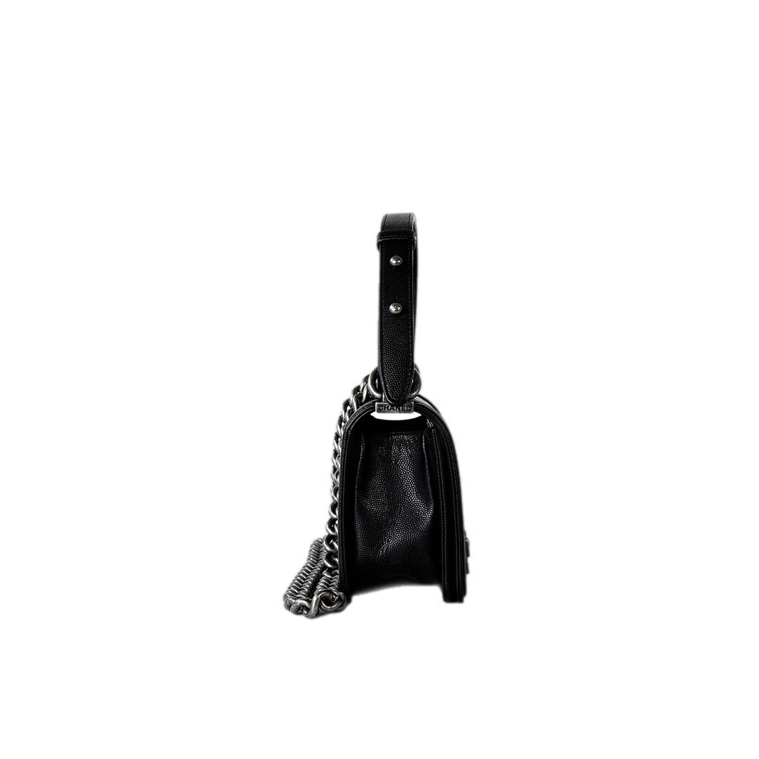 Chanel Leboy  Small Bag Black Caviar Silver