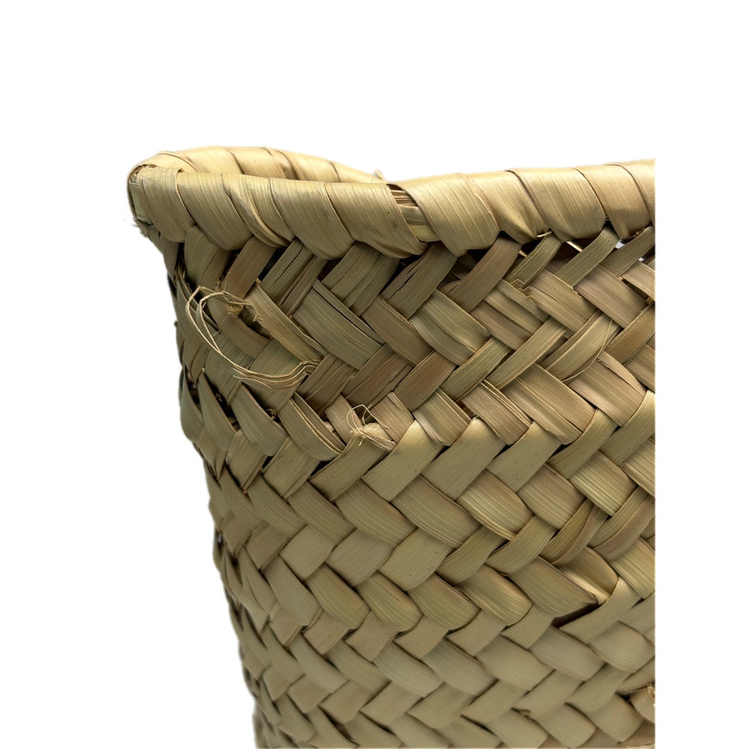 Celine Classic Panier In Palm Leaves And Calfskin
