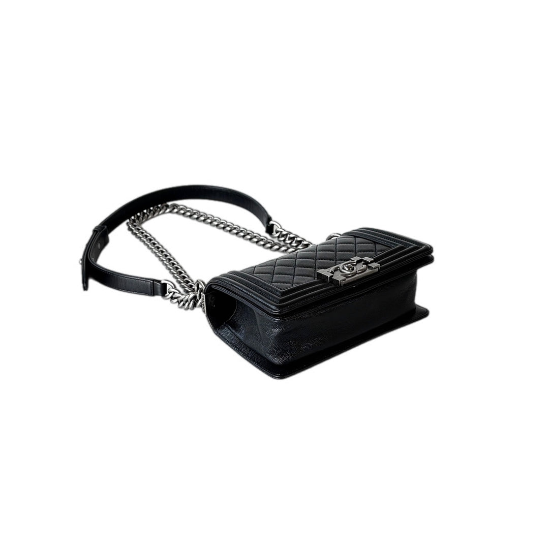 Chanel Leboy  Small Bag Black Caviar Silver