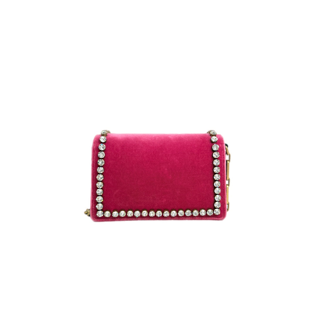 Gucci Velvet Broadway Chain Shoulder Bag