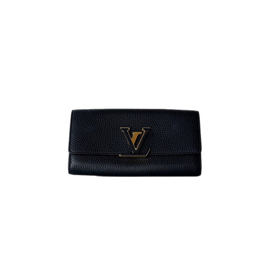 Louis Vuitton Capuchin  Wallet Black Calfskin
