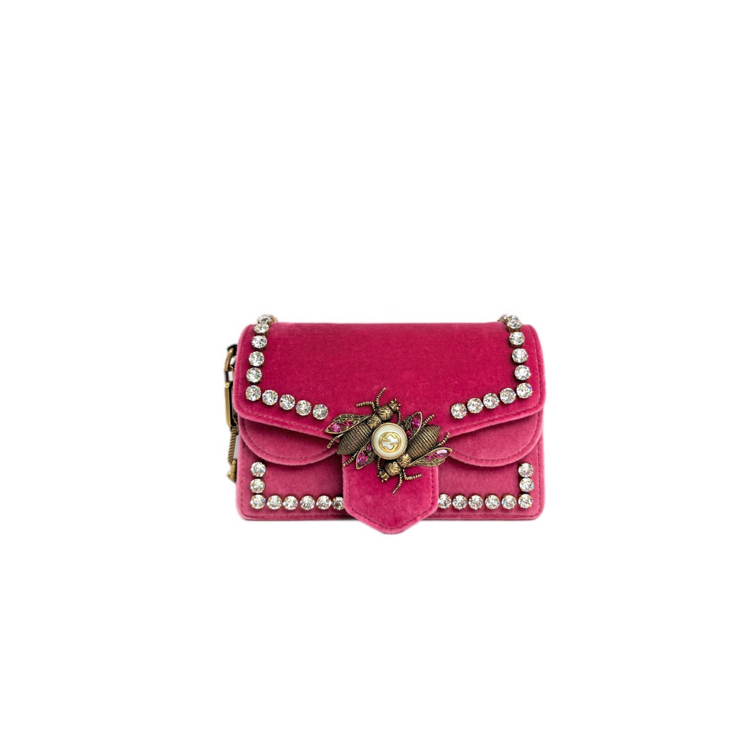 Gucci Velvet Broadway Chain Shoulder Bag