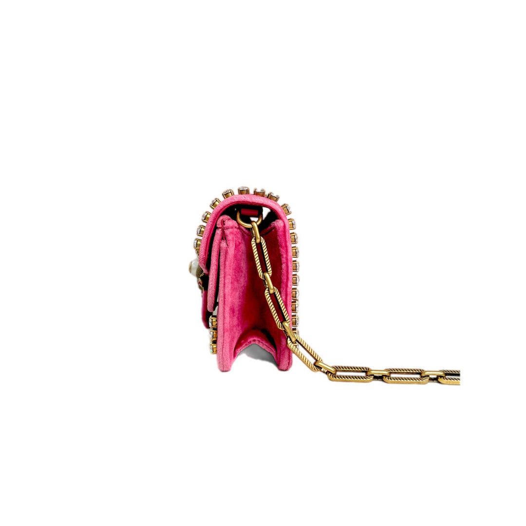 Gucci Velvet Broadway Chain Shoulder Bag