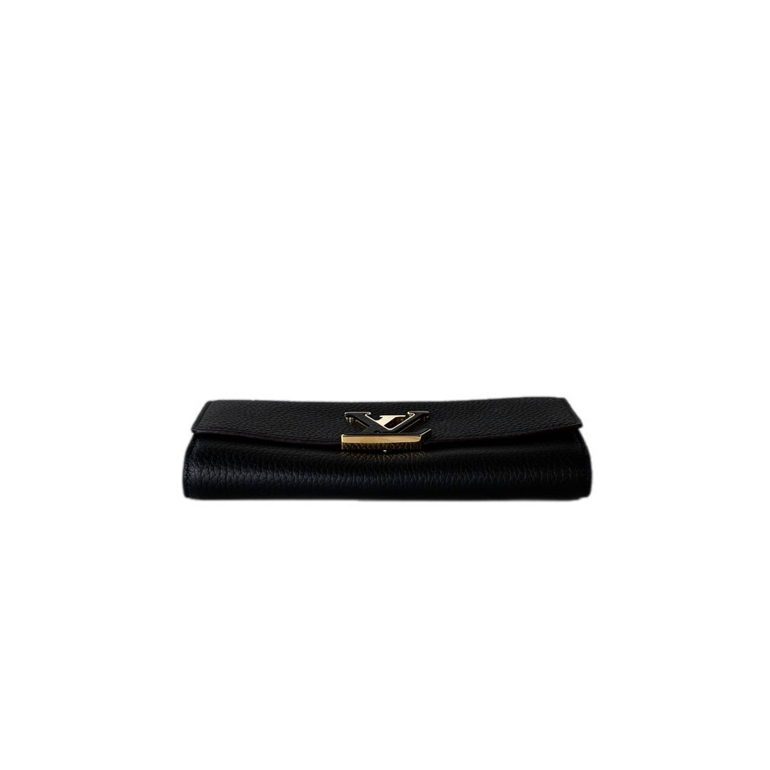 Louis Vuitton Capuchin  Wallet Black Calfskin
