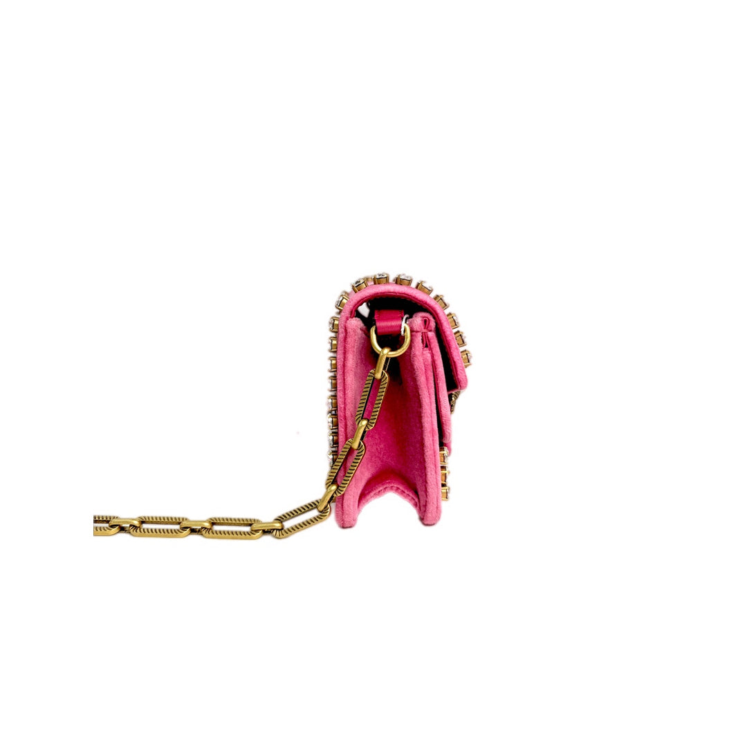Gucci Velvet Broadway Chain Shoulder Bag