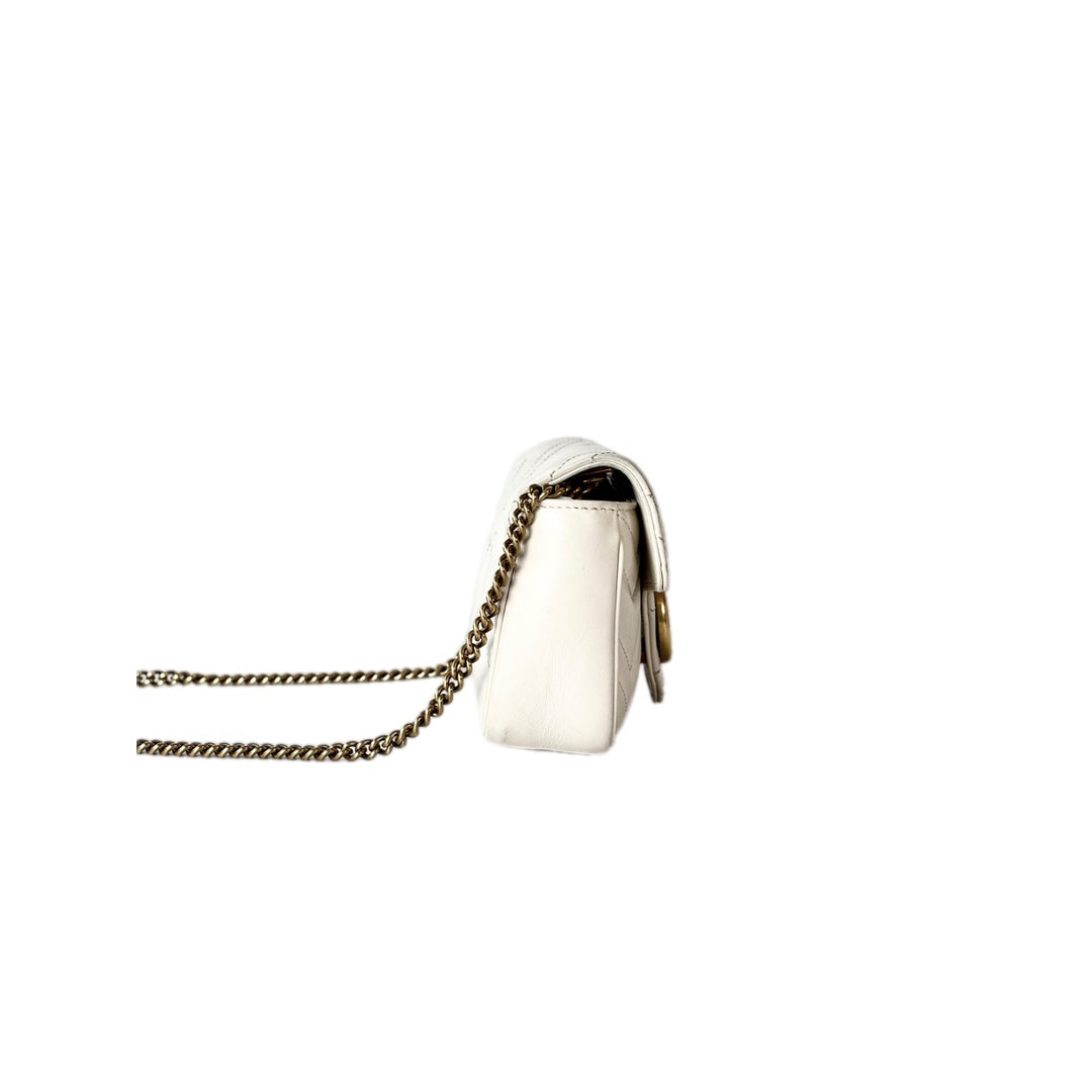 Gucci GG Marmont  Mini Chain white bag