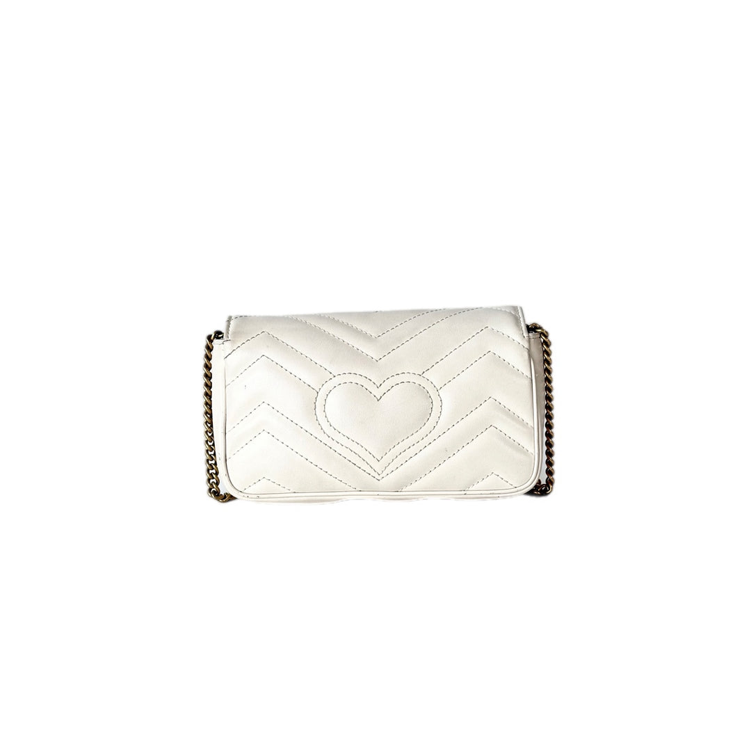 Gucci GG Marmont  Mini Chain white bag