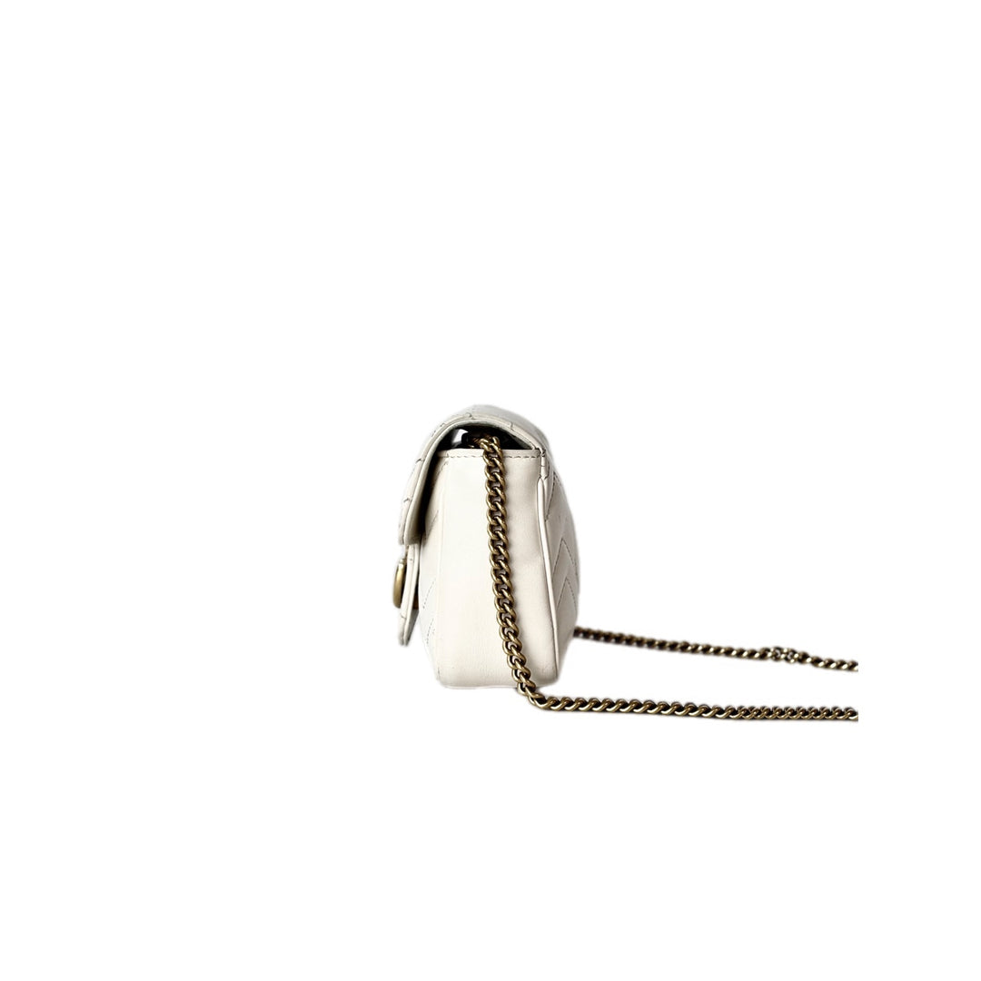 Gucci GG Marmont  Mini Chain white bag