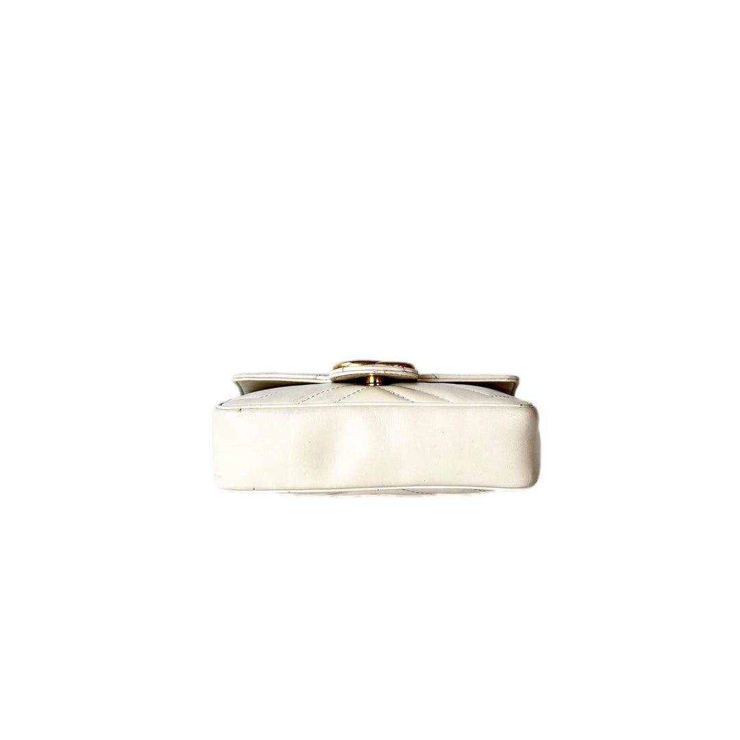 Gucci GG Marmont  Mini Chain white bag