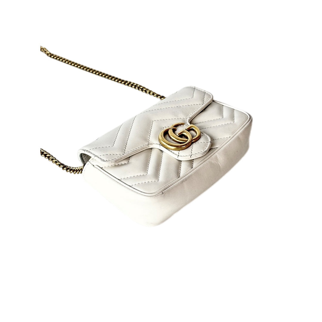 Gucci GG Marmont  Mini Chain white bag