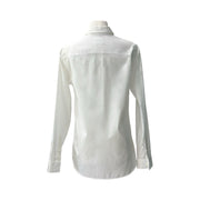 Burberry Embroidered Logo Long Sleeve White Shirt #XS
