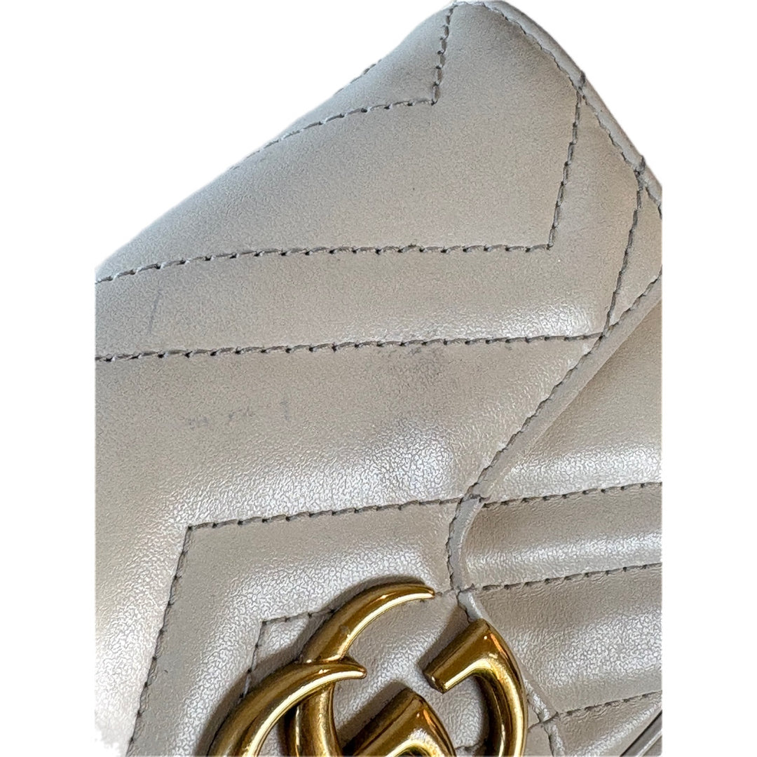 Gucci GG Marmont  Mini Chain white bag