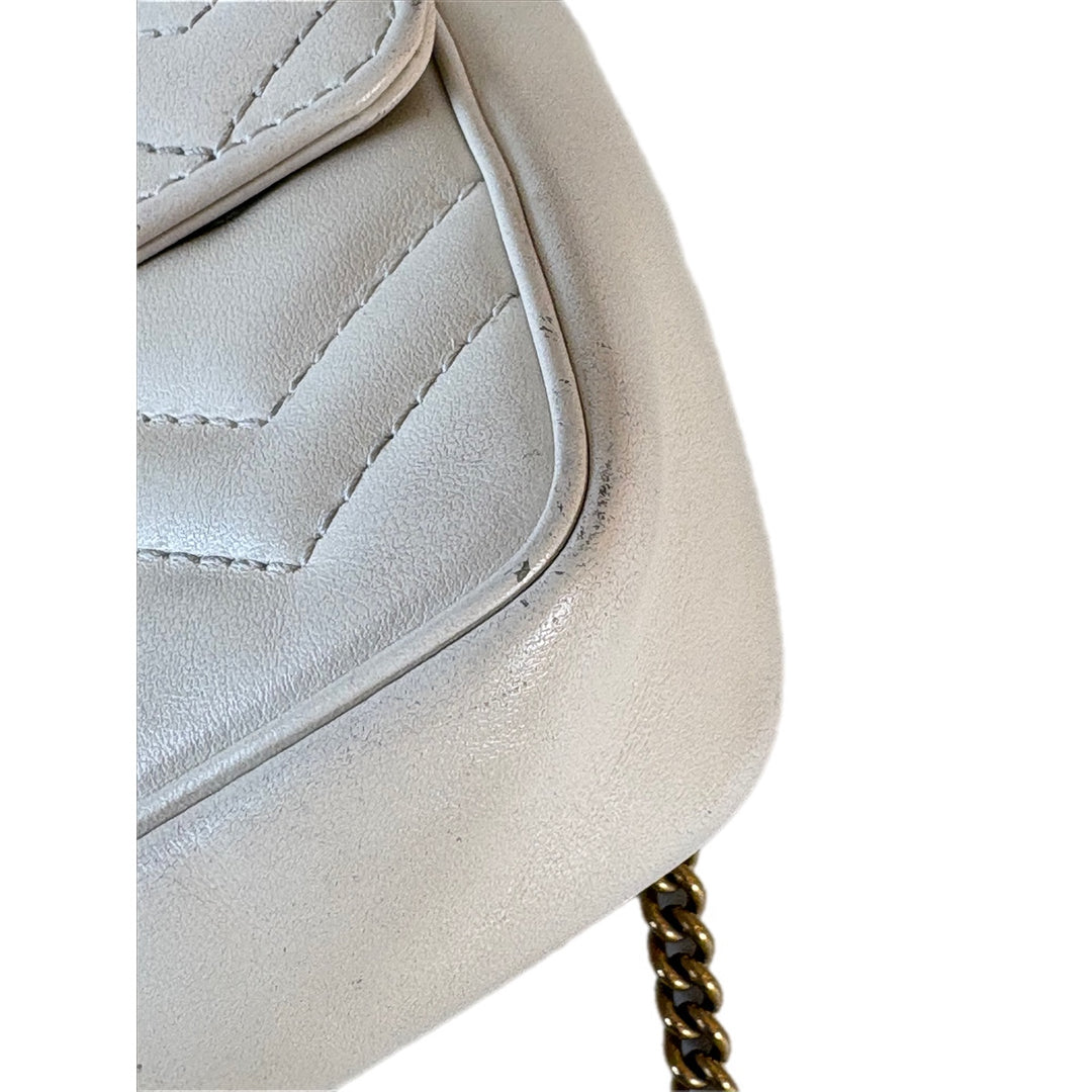 Gucci GG Marmont  Mini Chain white bag