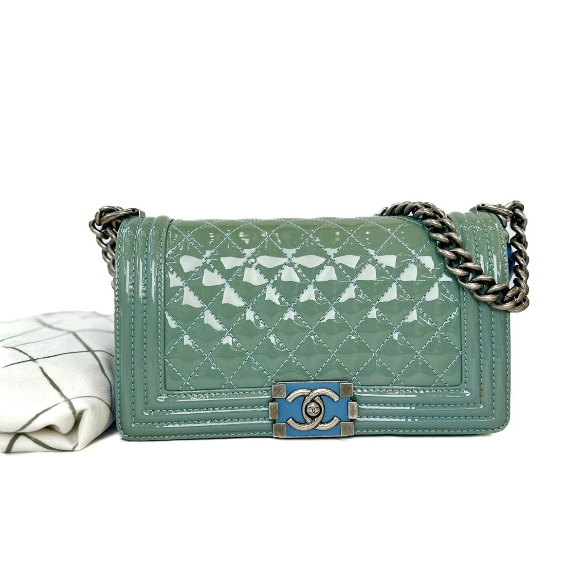 Chanel Leboy Medium Patent Blue