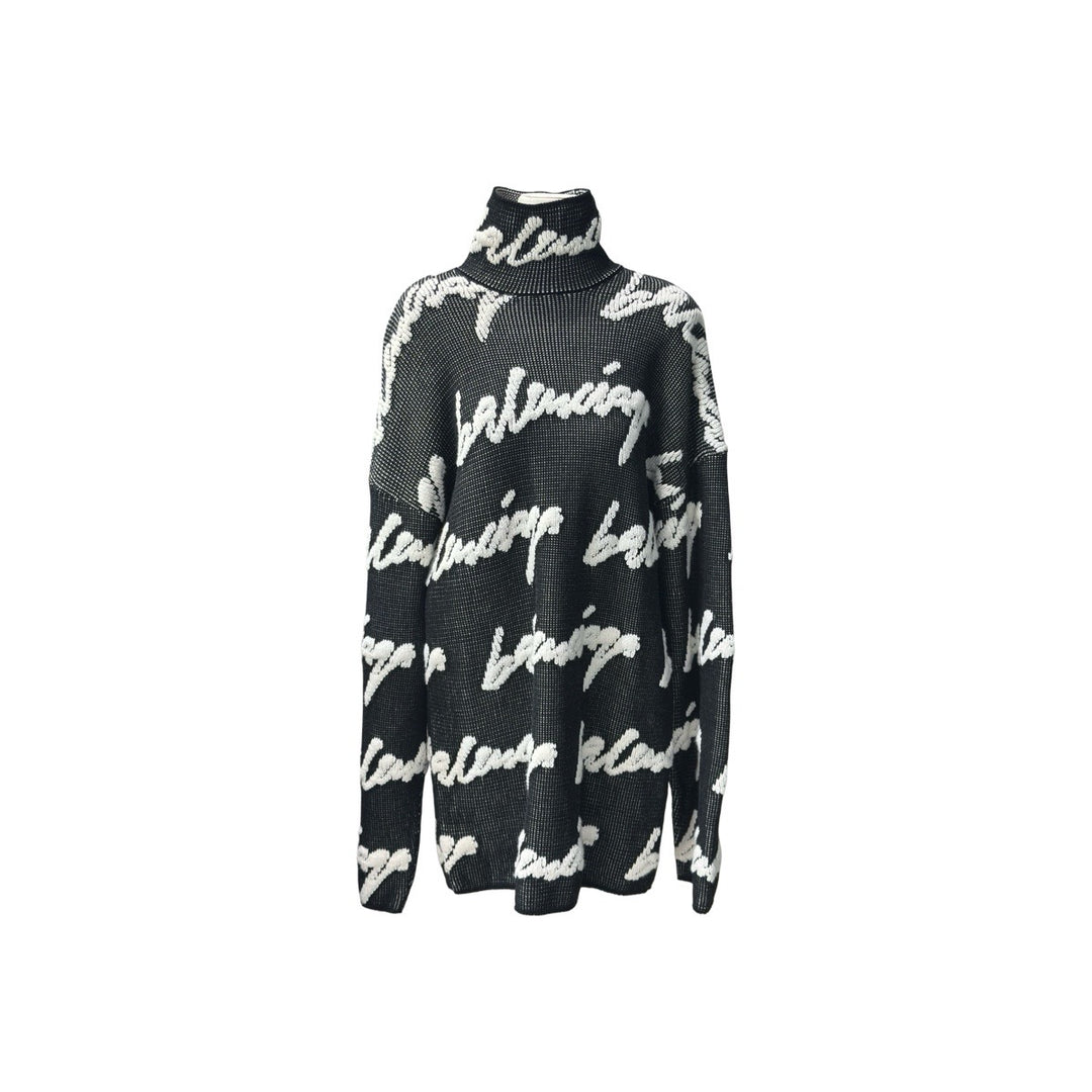 Balenciaga 3D Scribbled Knit Oversized Sweater #XS