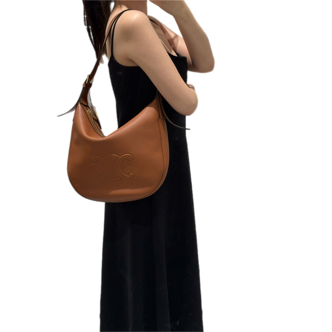 Celine Brown Triomphe Hobo Bag