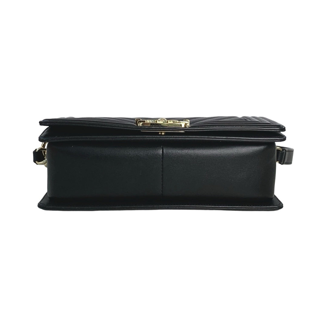 Chanel Leboy Medium Black Chevron Bag