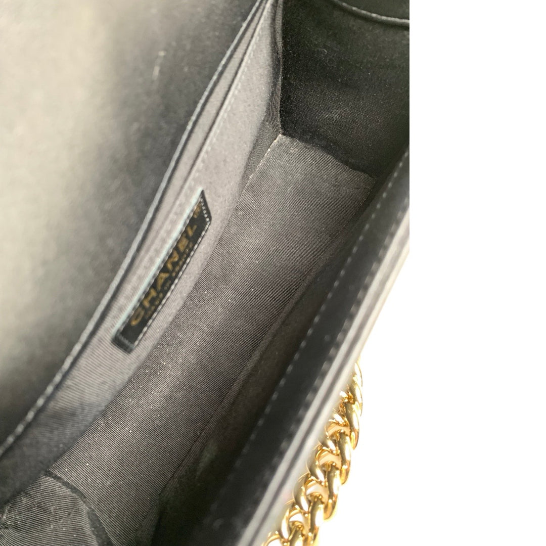 Chanel Leboy Medium Black Chevron Bag