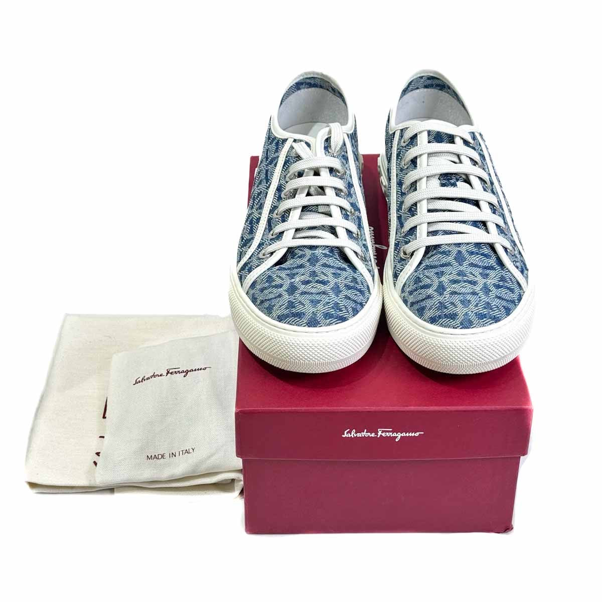 Ferragamo Blue Denim Sneaker