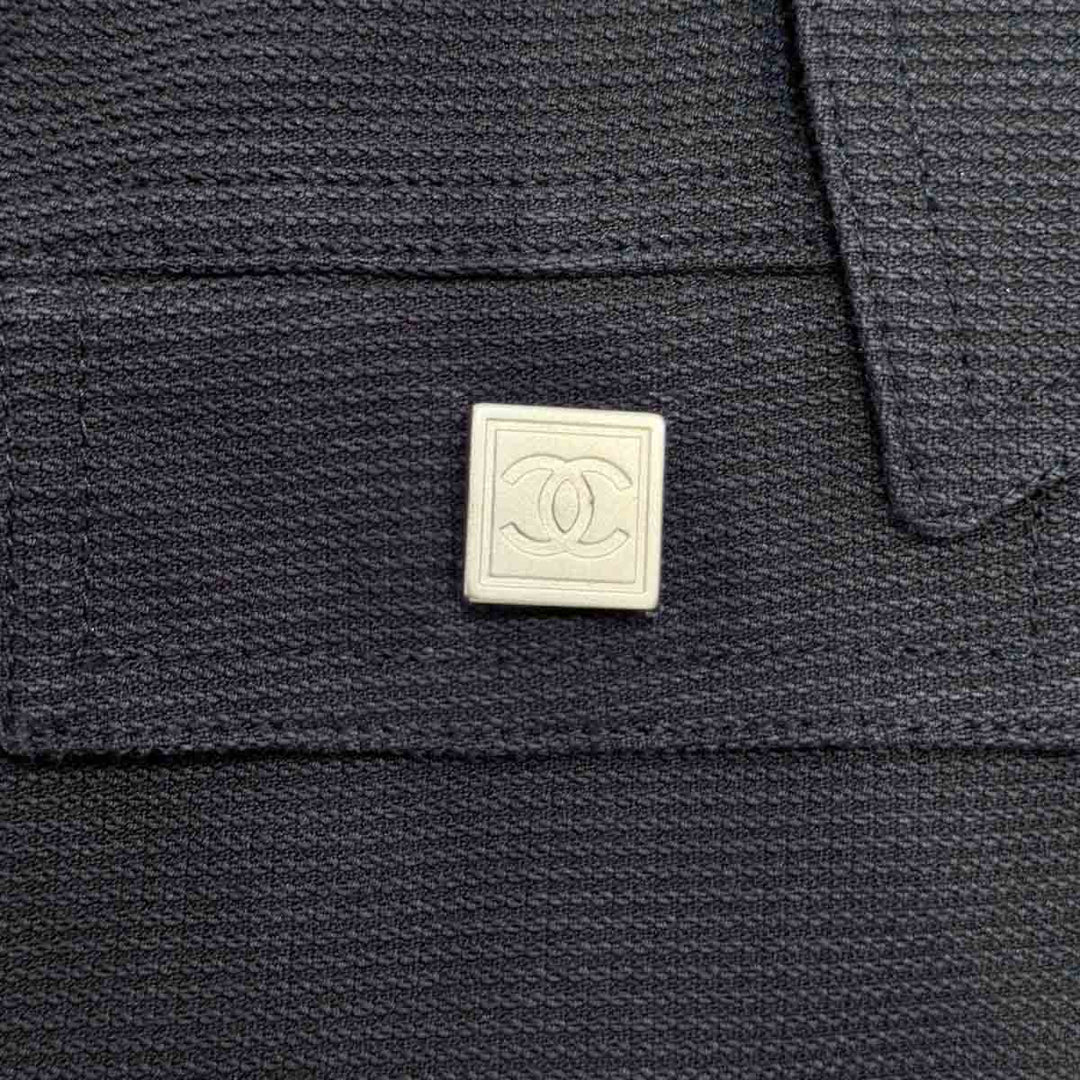 Chanel Clothing Navy Zip Up Cotton Jacket #36
