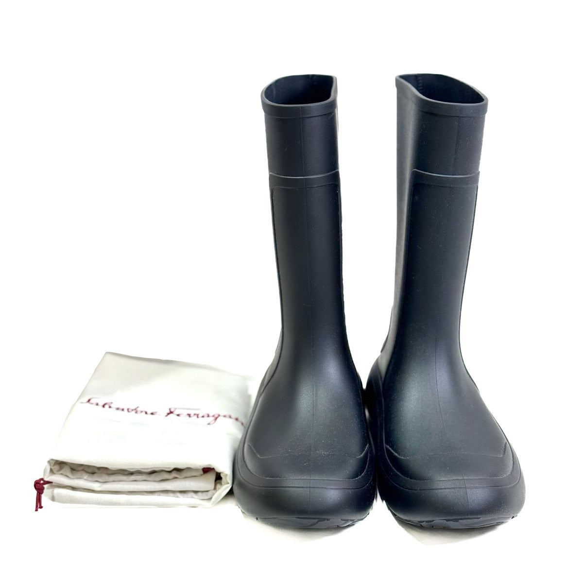 Ferragamo Black Rain Boots