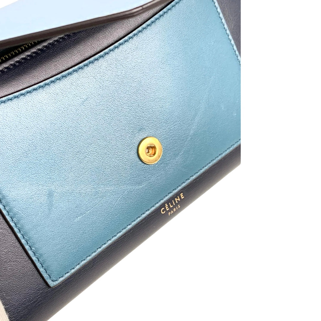 Celine Blue Pocket Envelope Wallet