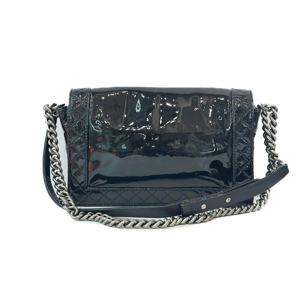 Chanel Leboy Medium Patent Dark Blue