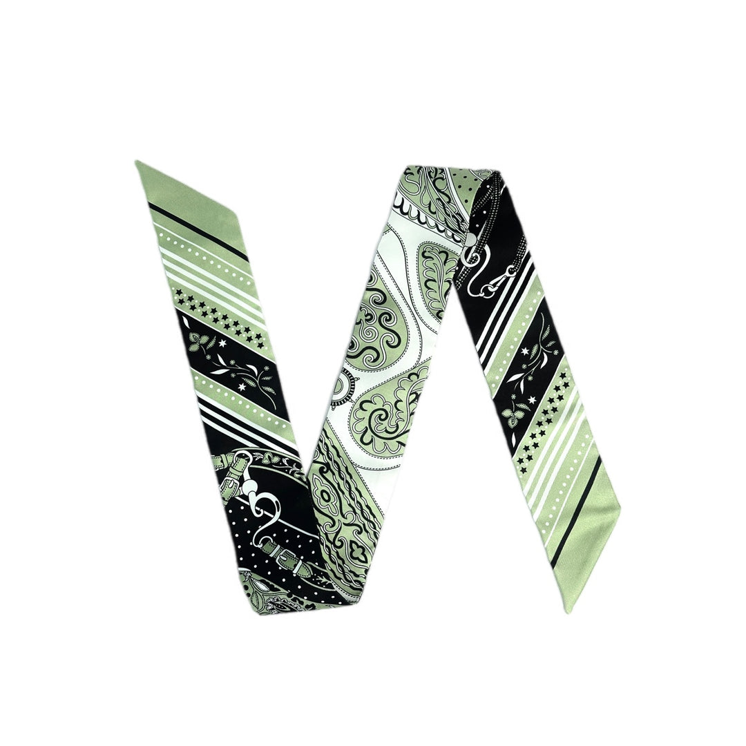 Hermes New Silk Green Twilly