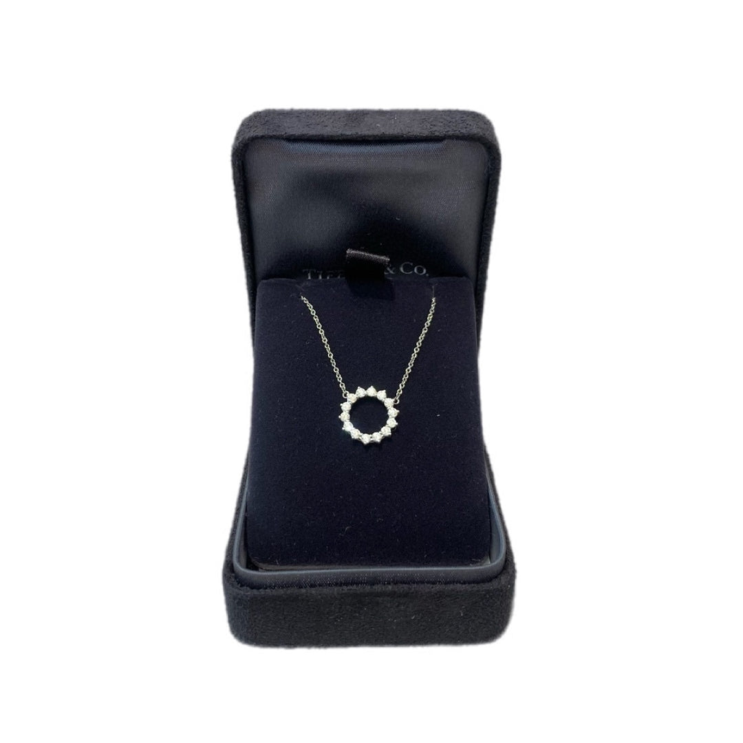 Tiffany Pt950 Open circle Diamond Necklace