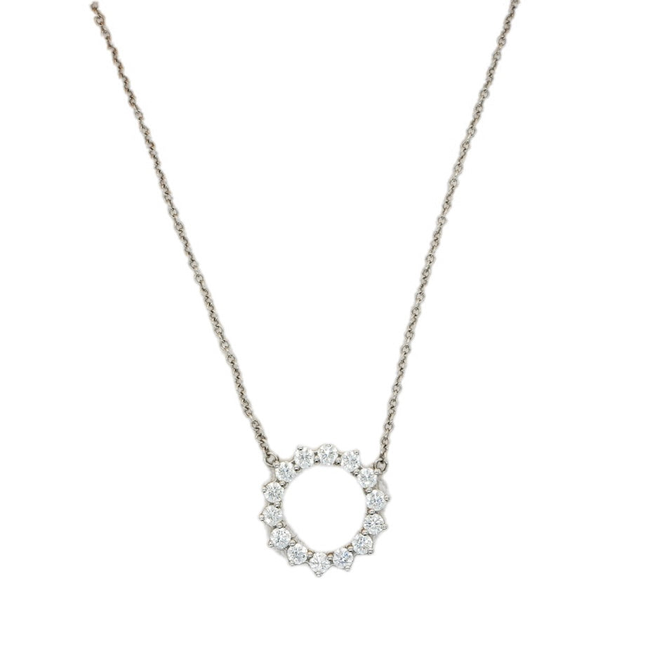Tiffany Pt950 Open circle Diamond Necklace