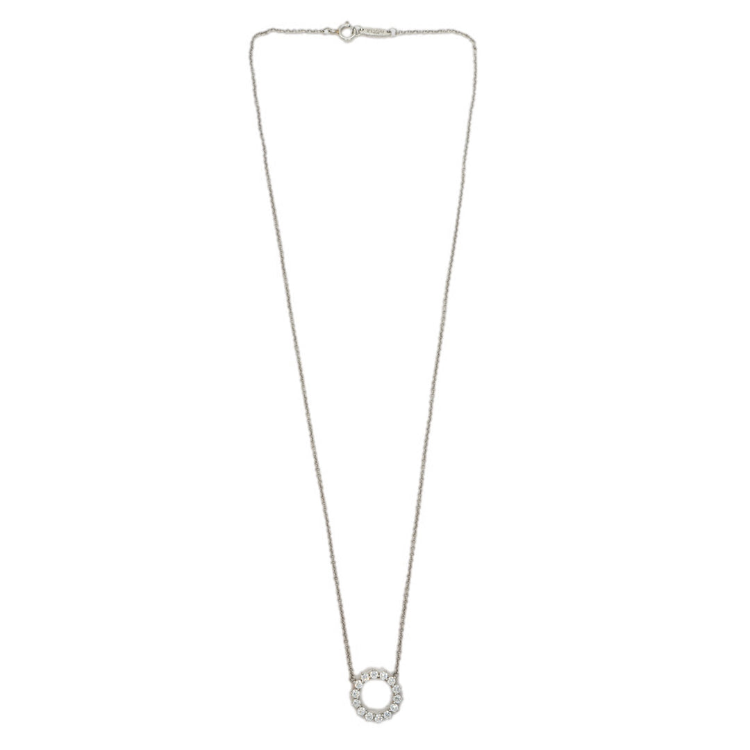 Tiffany Pt950 Open circle Diamond Necklace