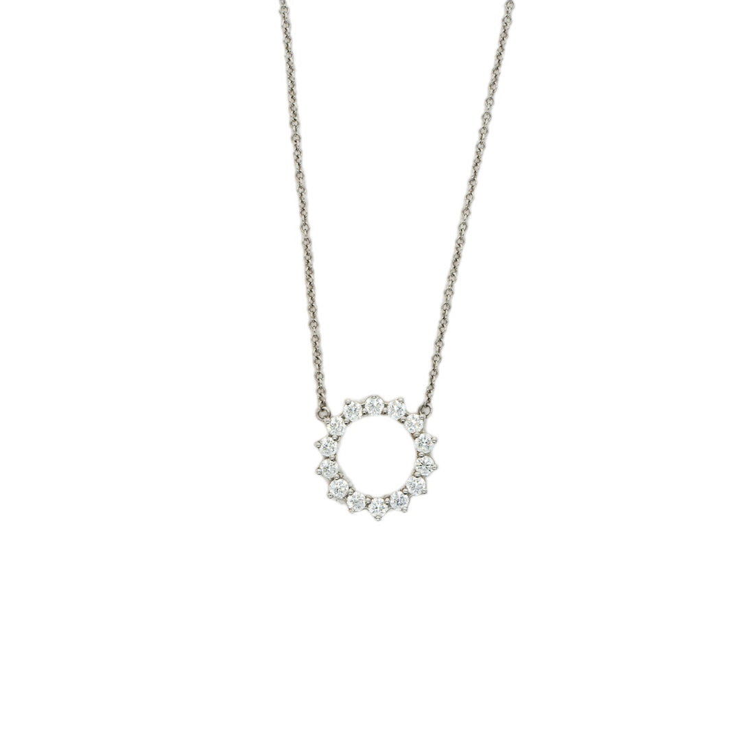 Tiffany Pt950 Open circle Diamond Necklace