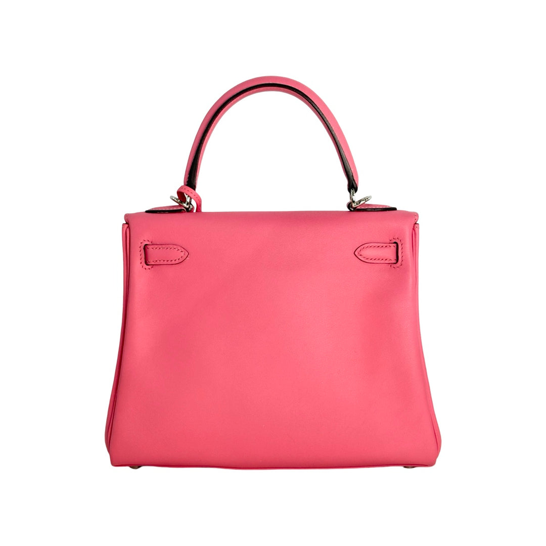 Hermes Kelly 25cm Pink Swift Silver Hardware