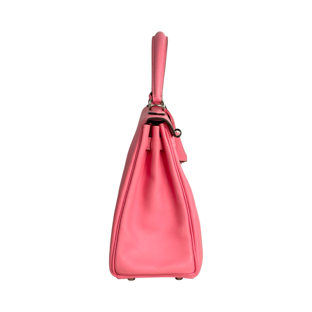 Hermes Kelly 25cm Pink Swift Silver Hardware