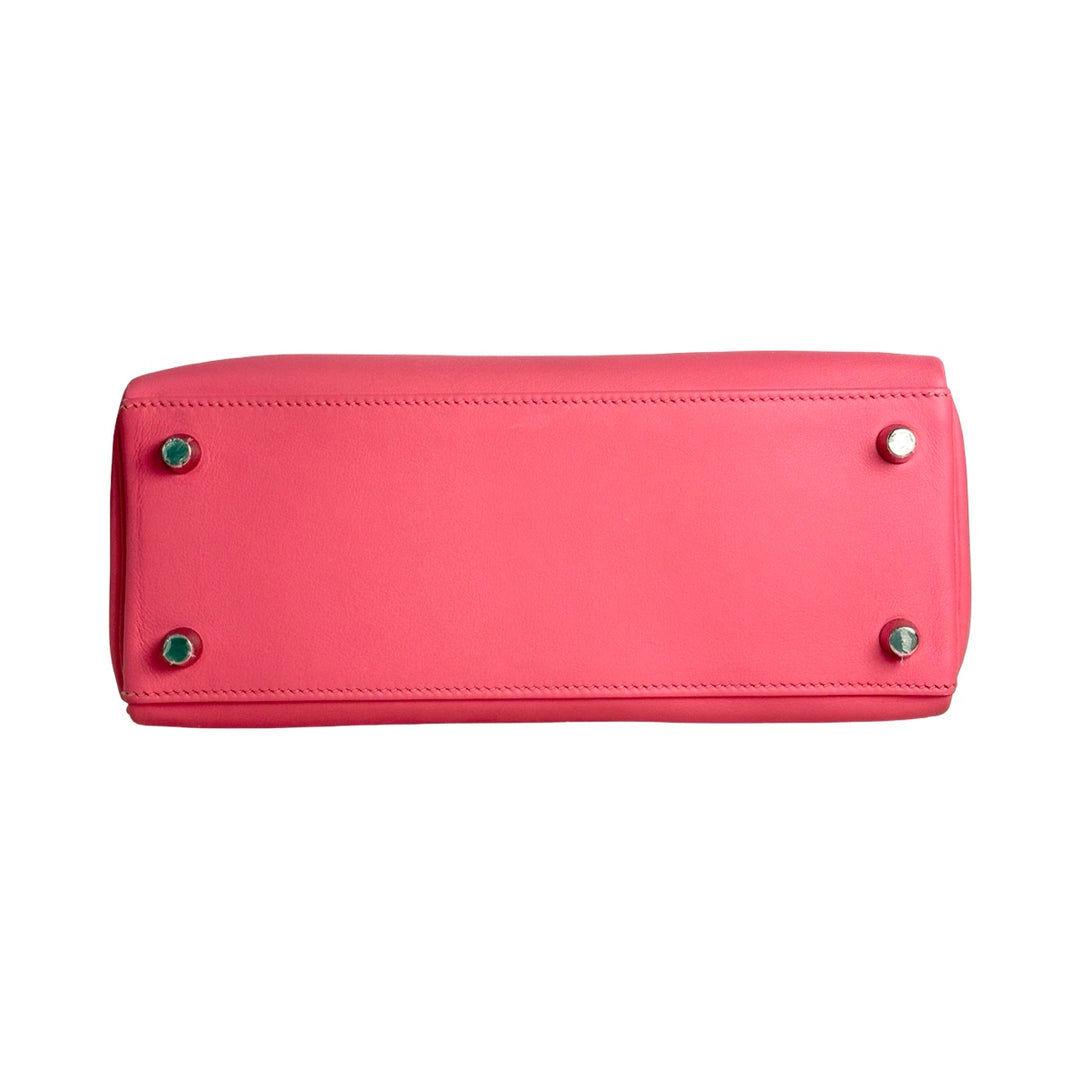 Hermes Kelly 25cm Pink Swift Silver Hardware