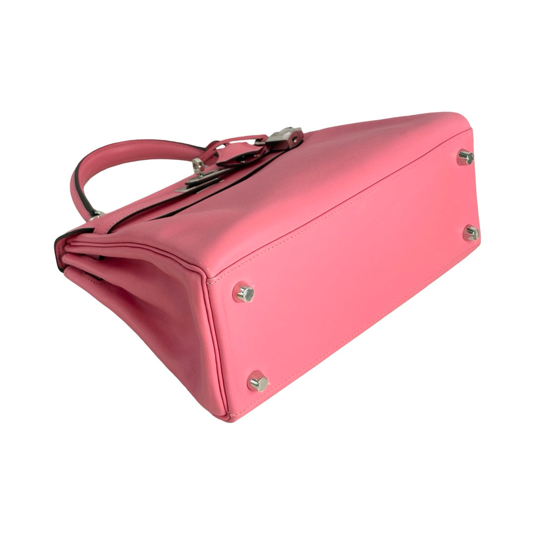 Hermes Kelly 25cm Pink Swift Silver Hardware