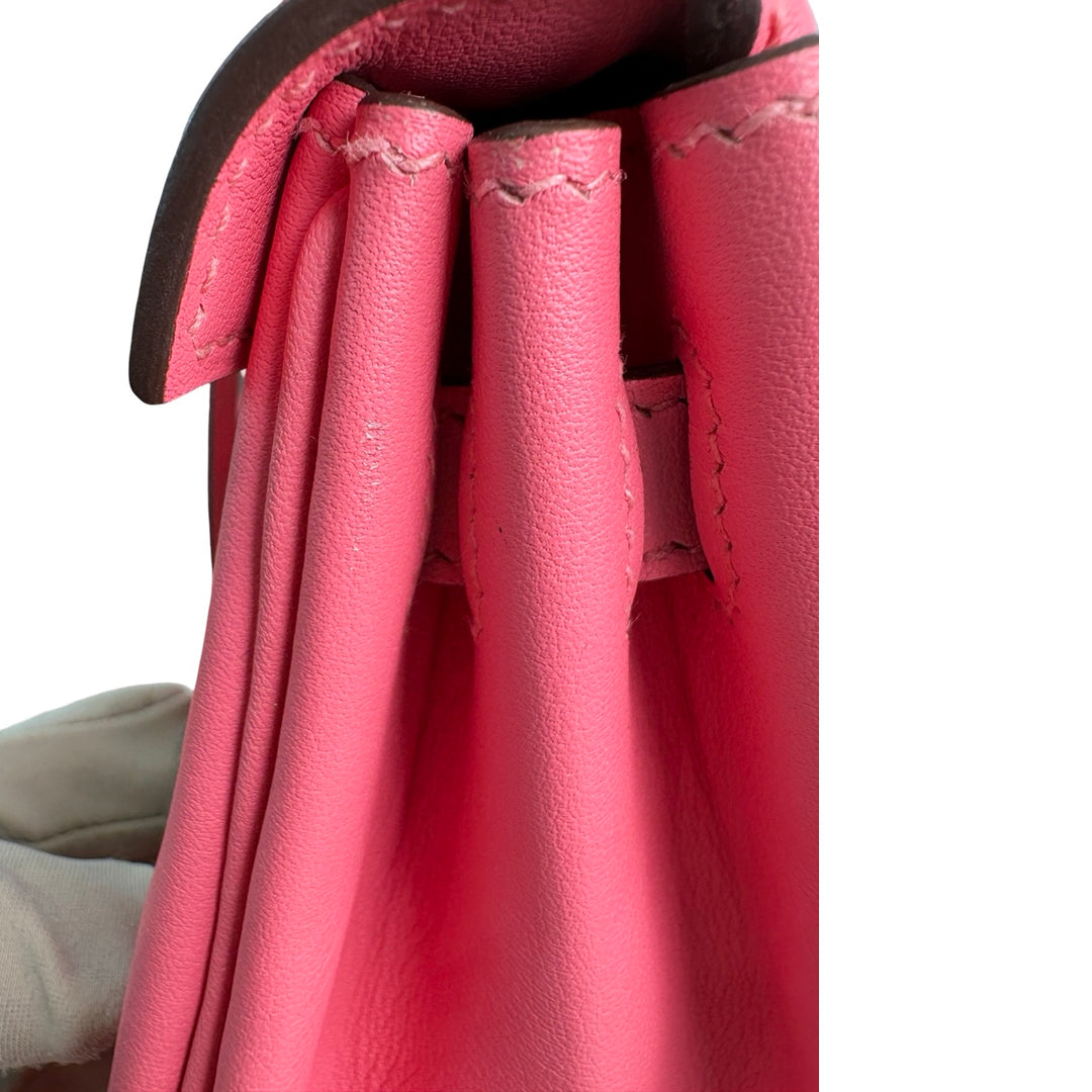 Hermes Kelly 25cm Pink Swift Silver Hardware