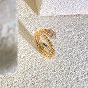 Natural White Diamond Serpenti Ring D0.30ct. 18K