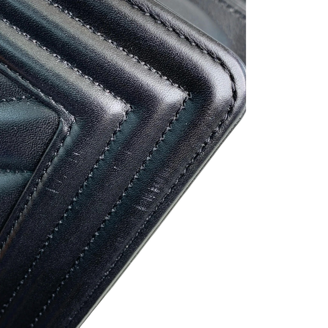 Chanel Leboy Medium Black Chevron Bag