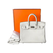 Hermes Birkin 25cm Gris Perle/Nata Togo Bag
