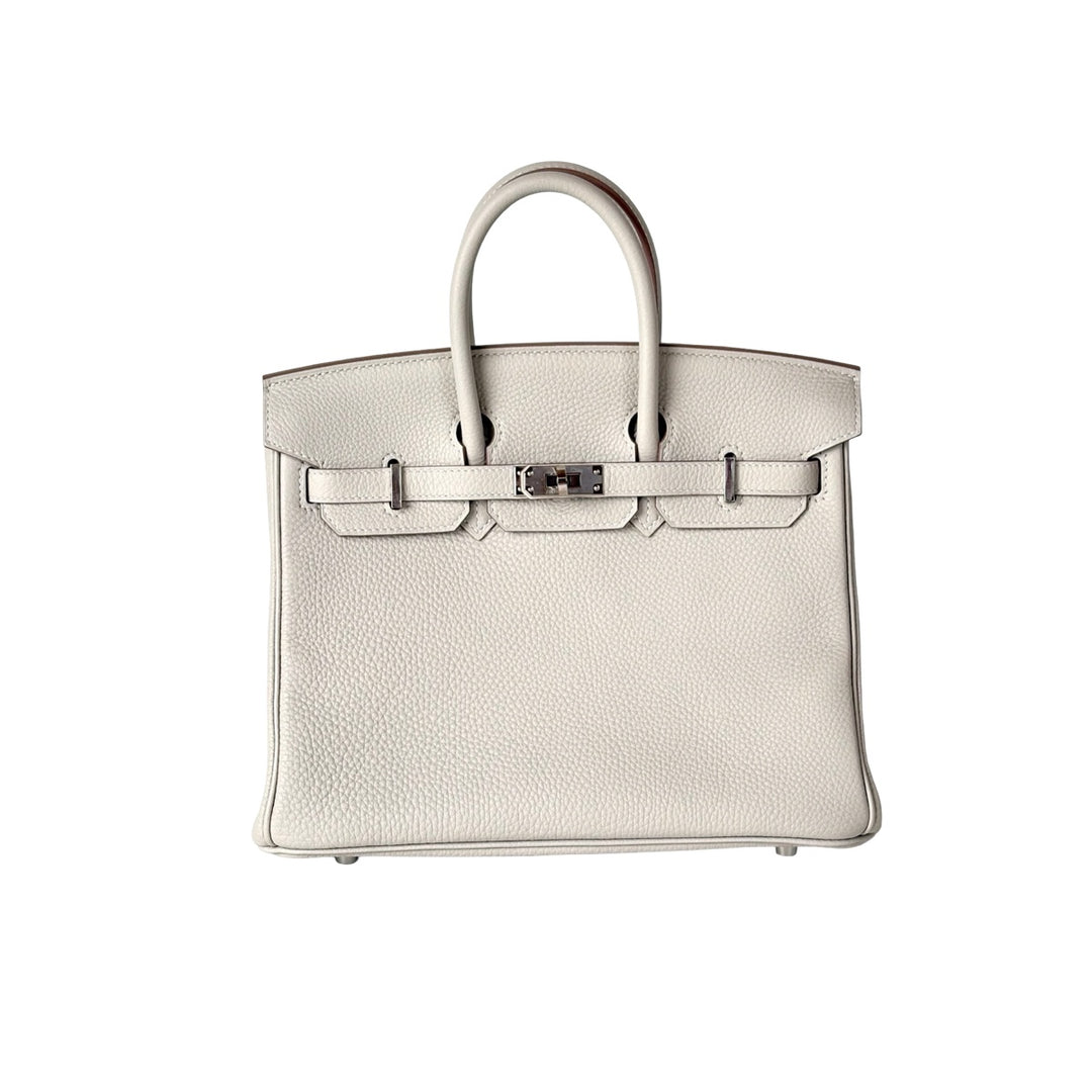 Hermes Birkin 25cm Gris Perle/Nata Togo Bag