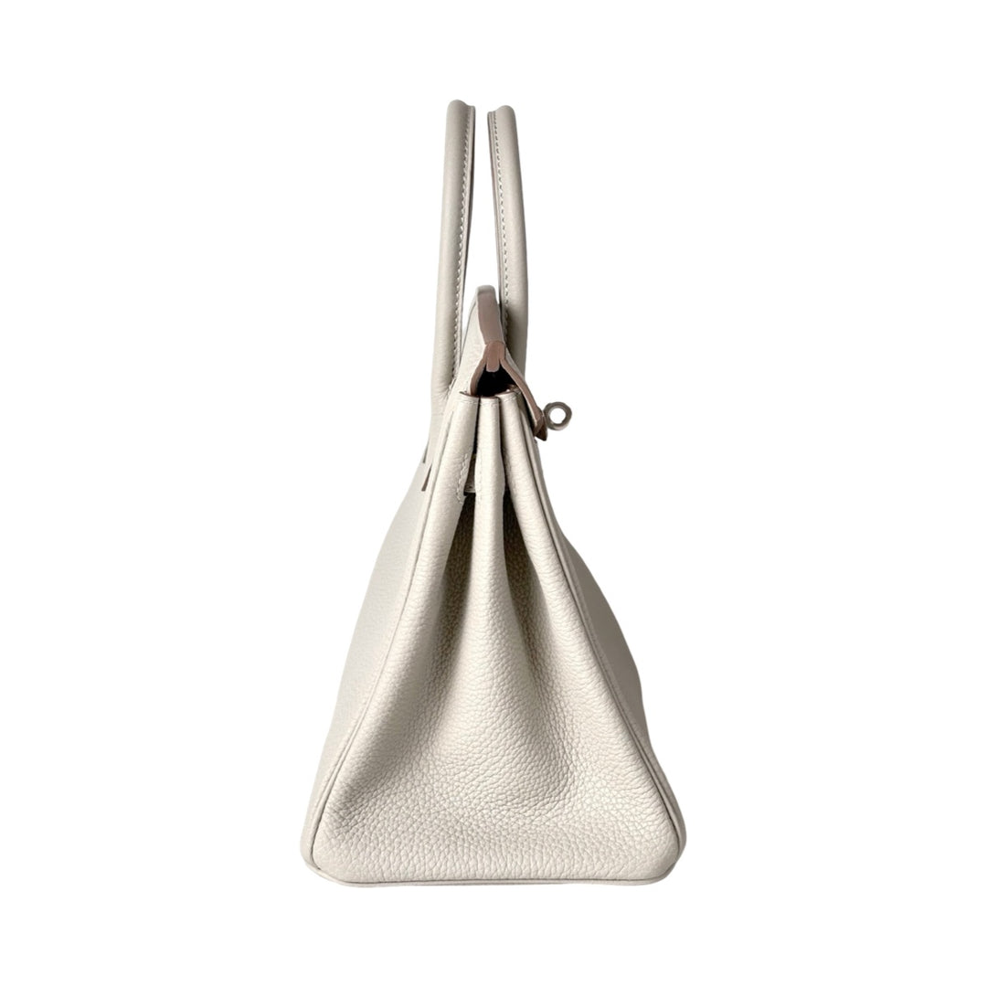 Hermes Birkin 25cm Gris Perle/Nata Togo Bag
