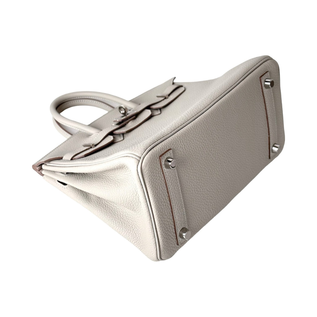 Hermes Birkin 25cm Gris Perle/Nata Togo Bag