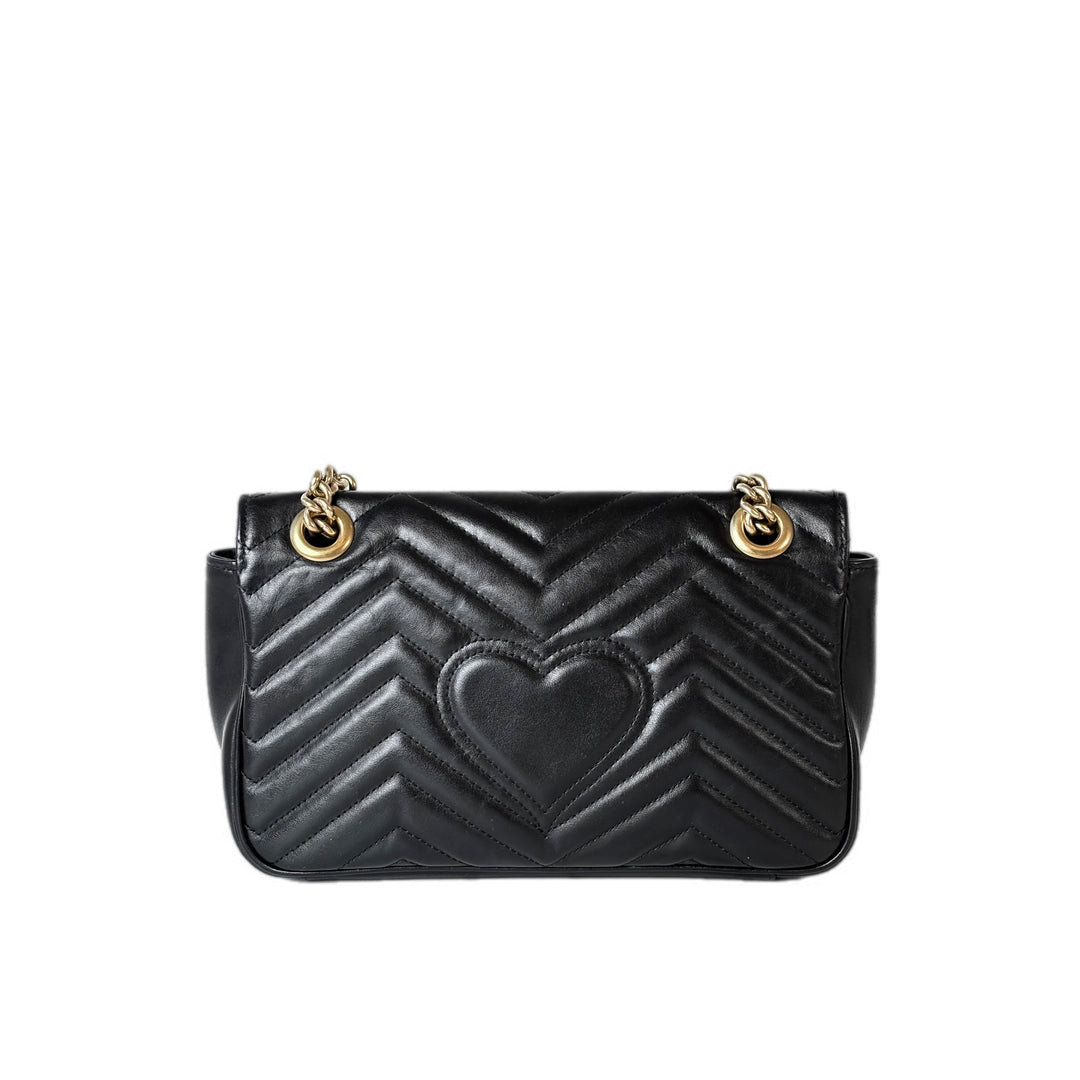 Gucci Black GG Marmont  Small Bag