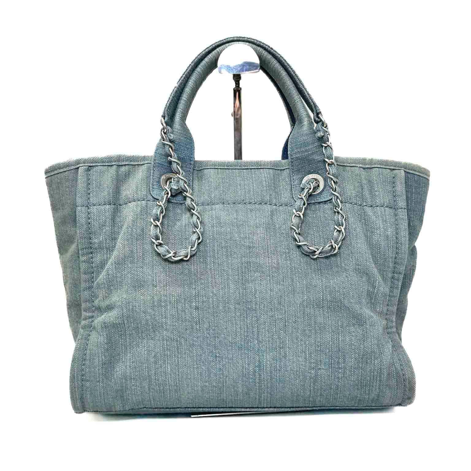 Chanel  Deauville Tote Blue Denim Small - Jiaxyk