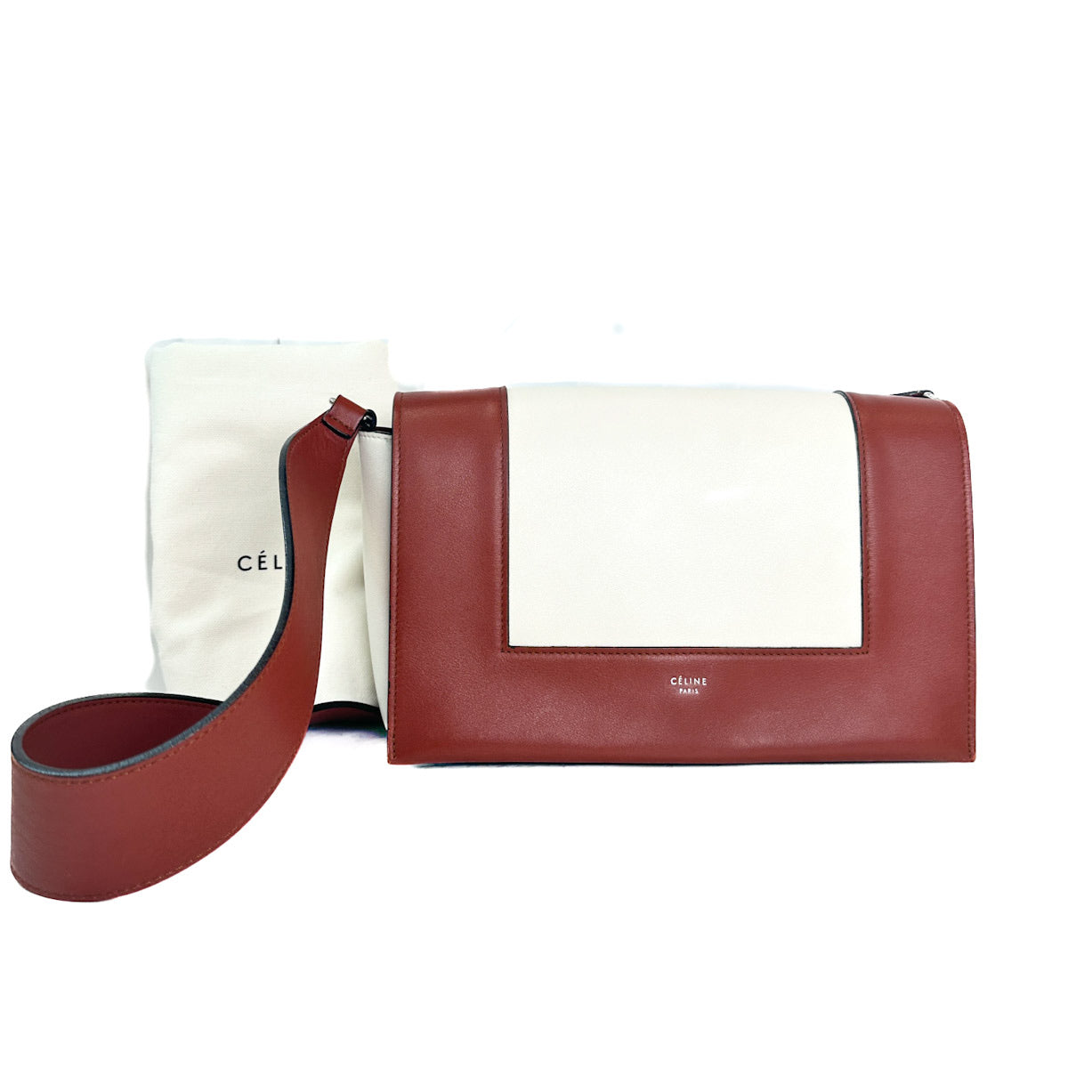 Celine Medium Frame Shoulder Bag Red/White