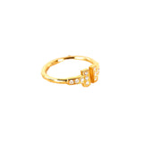 Tiffany yellow Diamond T Wire Ring#11