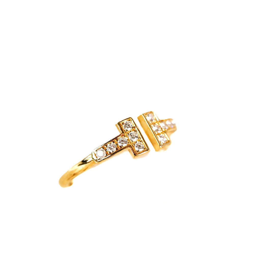 Tiffany yellow Diamond T Wire Ring#11