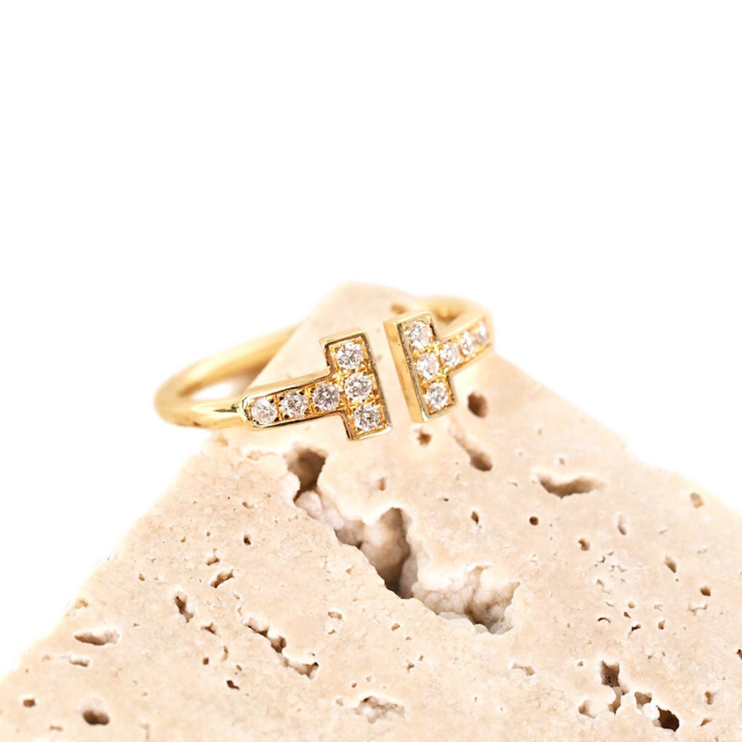 Tiffany yellow Diamond T Wire Ring#11