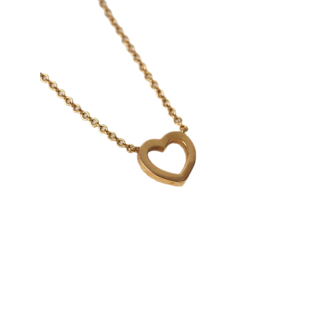 Tiffany 18K Rose Gold Open Diamond Heart Necklace